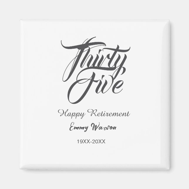 Happy retirement bold letter name year elegant sim magnet (Vorne)