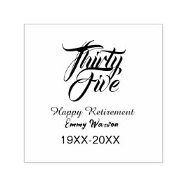 Happy retirement bold letter name year elegant sim permastempel