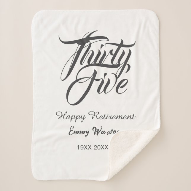 Happy retirement bold letter name year elegant sim sherpadecke (Vorderseite)