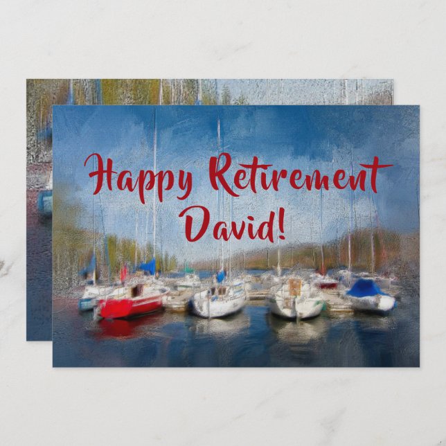 Happy Retirement Celebration Name Einladung (Vorne/Hinten)