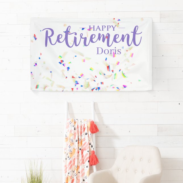 Happy Retirement Confetti Banner (Insitu)
