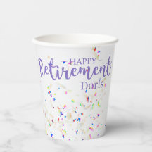 Happy Retirement Confetti Papiertasse