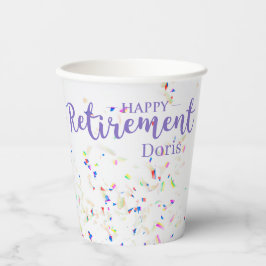 Happy Retirement Confetti Papiertasse Pappbecher