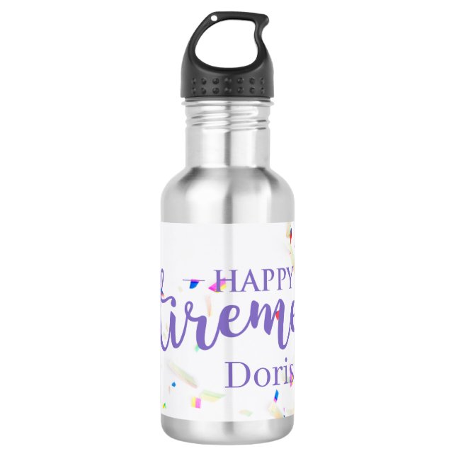 Happy Retirement Confetti Wasser Flasche Edelstahlflasche (Vorderseite)
