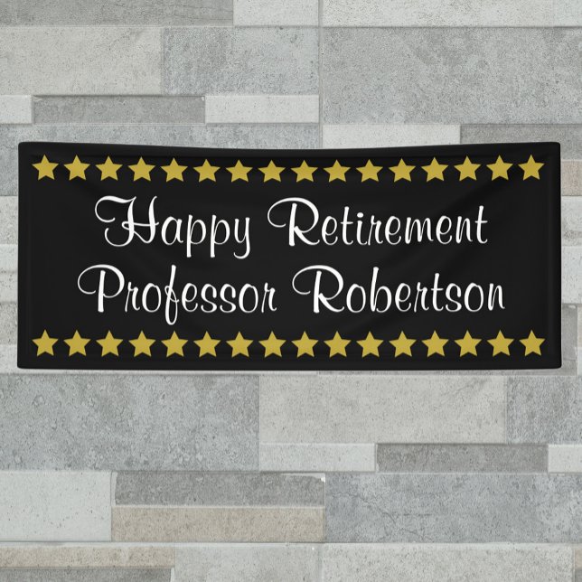 Happy Retirement einfach elegant mit goldenen Ster Banner (Von Creator hochgeladen)
