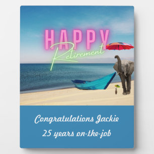 Happy Retirement Funny Surreal Beach Scene Fotoplatte