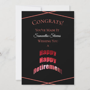 Happy Retirement für jeden Namen Karte