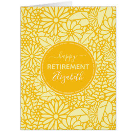 Happy Retirement Gelbe Farbmuster personalisiert