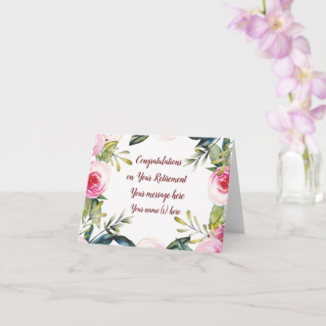 Happy Retirement Glückwunschs Blume Cursive Script Karte (Orchidee)