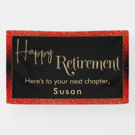 Happy Retirement Gold Confetti, hell rot Banner