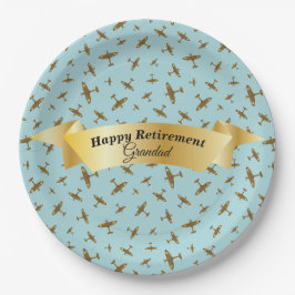 Happy Retirement Grand Military Flugzeug Print Pappteller