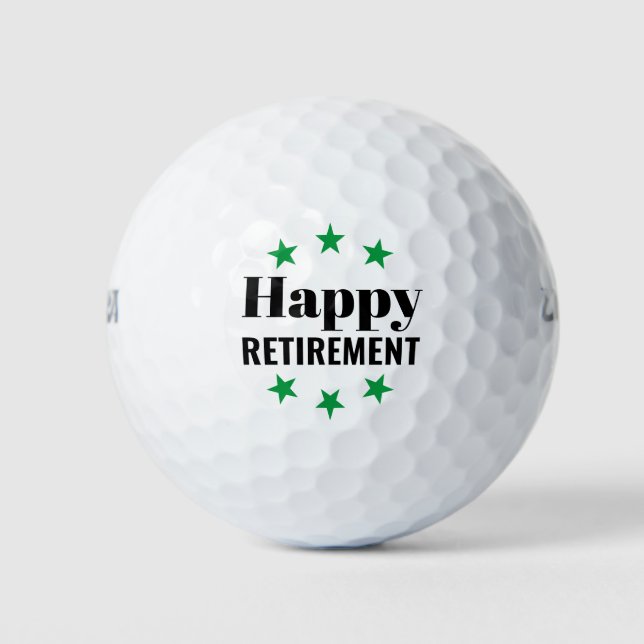 Happy Retirement Green Star Golfball (Vorderseite)