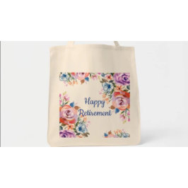 Happy Retirement Large Tote Bag Jumbo Stoffbeutel