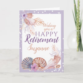 Happy Retirement Lila Seashell Coral Karte