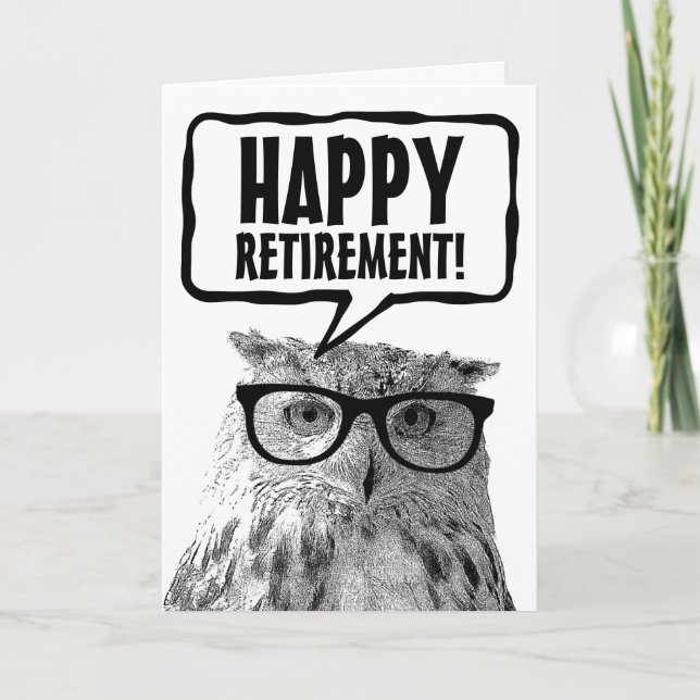 Happy Retirement lustige Eule benutzerdefinierte G Karte (Vorderseite)