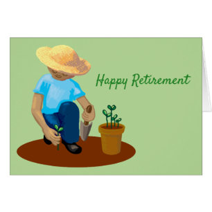 Happy Retirement man Gärtnerei wachsende Blume