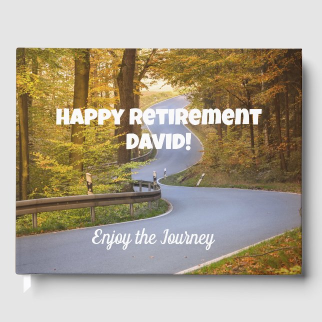 Happy Retirement mit Road Foto Gästebuch (Vorderseite)