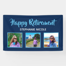 Happy Retirement Navy Blue Mehrere Foto