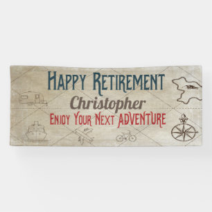 Happy Retirement New Adventure Mit Monogramm Banne Banner
