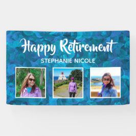 Happy Retirement Ocean Blue Mehrere Fotos Banner