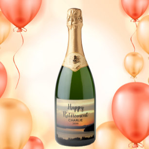 Happy Retirement Orange Sunset mit Namen