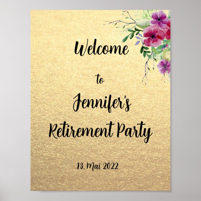 Happy Retirement Party Celebration Willkommenszeic Poster (Vorne)