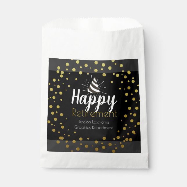 Happy Retirement Party Confetti Geschenktütchen (Vorderseite)
