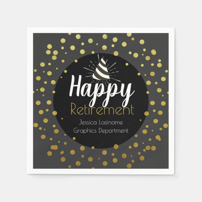 Happy Retirement Party Confetti Serviette (Vorderseite)