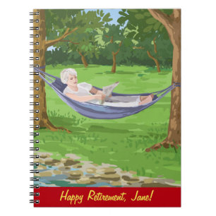 Happy Retirement Personalize (Lady in Hammock) Notizblock