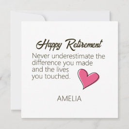 Happy Retirement Personalized Name Gift Feiertagskarte