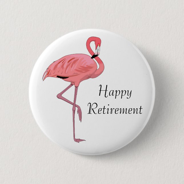 Happy Retirement Pink Flamingo Party Button (Vorderseite)