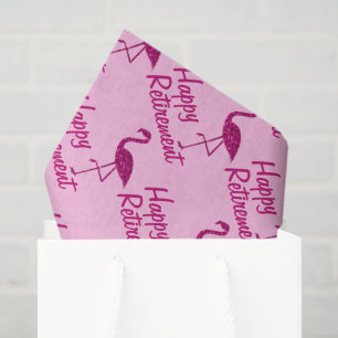Happy Retirement rosa Flamingo Custom text Gift Seidenpapier