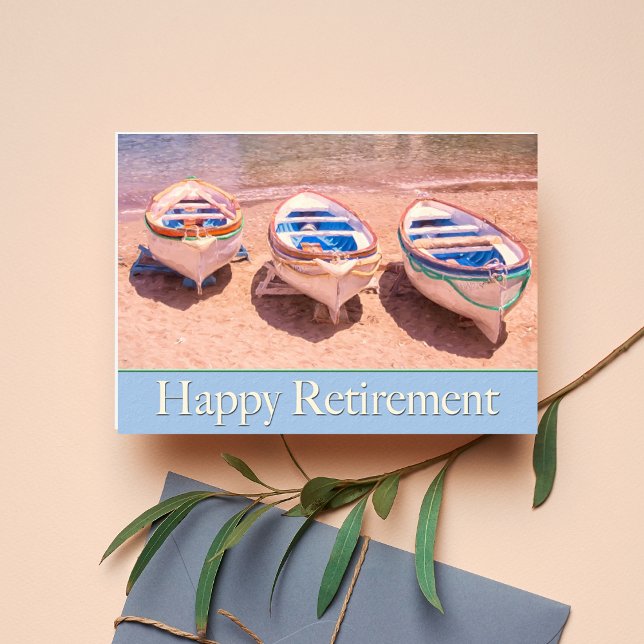 Happy Retirement Row Boats Card Karte (Von Creator hochgeladen)