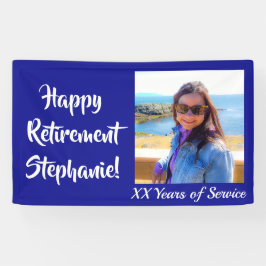 Happy Retirement Royal Blue Personalisiertes Foto Banner
