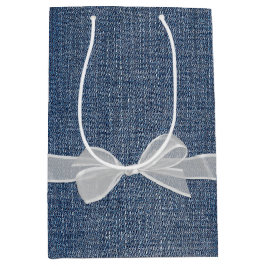 Happy Retirement Text on Denim Mittlere Geschenktüte