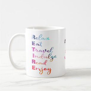 Happy Retirement Wasserfarbe Reifen Kaffeetasse