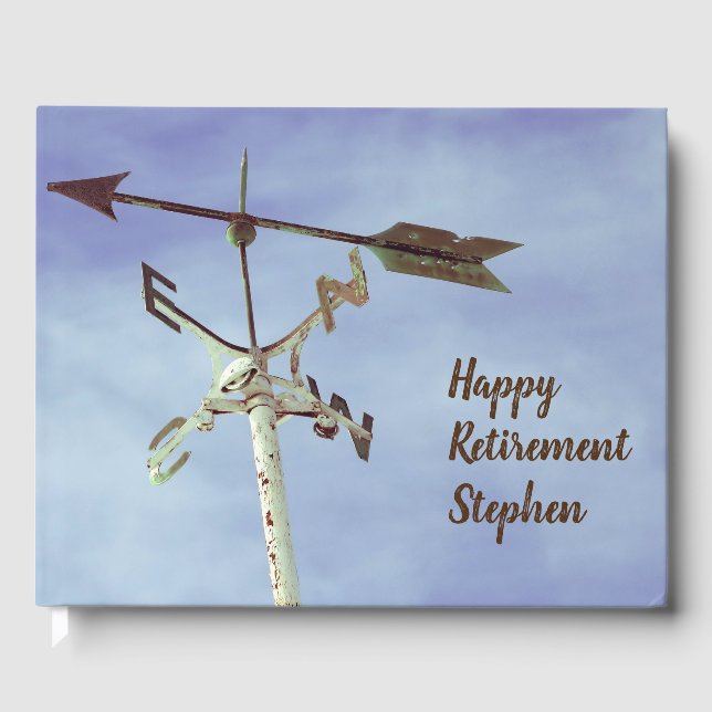Happy Retirement wettervane Richtung Pfeile Gästebuch (Vorderseite)