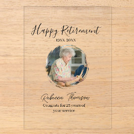 Happy retirement year name circle photo retired acryleinladungen