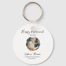 Happy retirement year name circle photo retired schlüsselanhänger