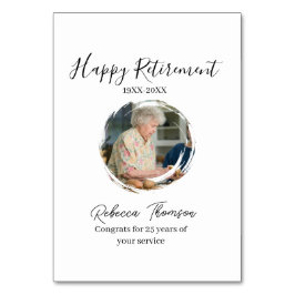 Happy retirement year name circle photo retired tischnummer