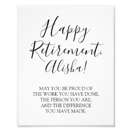 Happy Retirement-Zeichen, Retirement Geschenk-Zeic Fotodruck