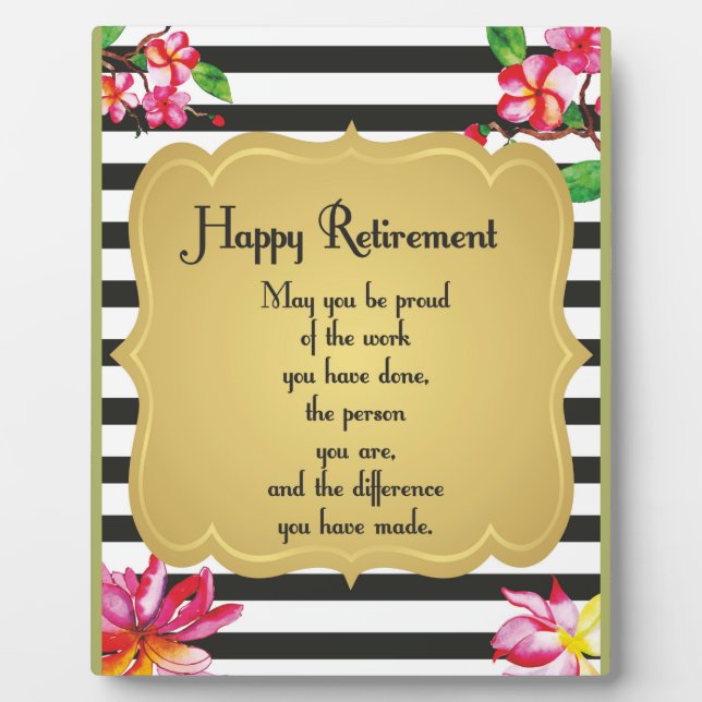 Happy Retirement Zitat Farewell Geschenk Fotoplatte (Vorderseite)
