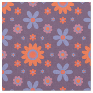 Happy Retro Blume Niedlich 70er Hippie Daisy Patte Stoff