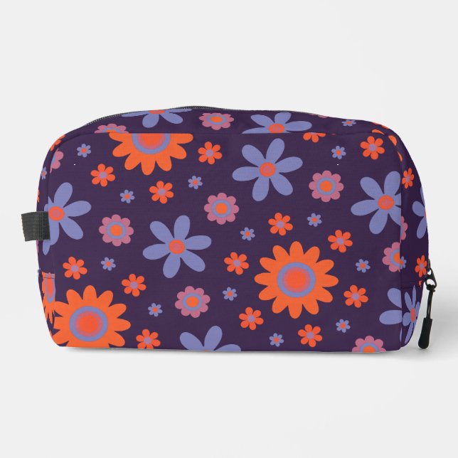 Happy Retro Blume Niedlich 70er Hippie Daisy Patte Waschbeutel (Vorderseite)
