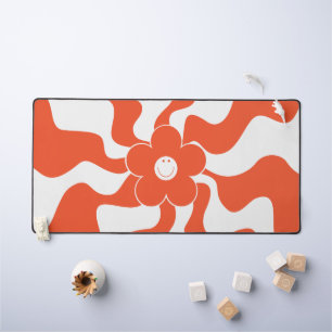 Happy Retro Daisy in Orange und White Schreibtischunterlage