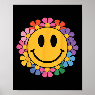 Happy Retro Daisy Smile Face Preppy Ästhetik Männe Poster