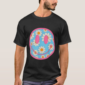 Happy Retro Daisy Smile Face Preppy Ästhetik Männe T-Shirt