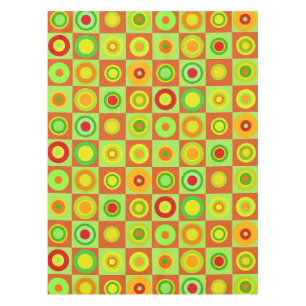Happy Retro Modern Polka Dots Circles Op Art 1970s Tischdecke