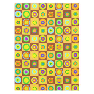 Happy Retro Modern Polka Dots Circles Op Art 1970s Tischdecke