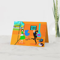 Happy Retro Parent Grußkarte